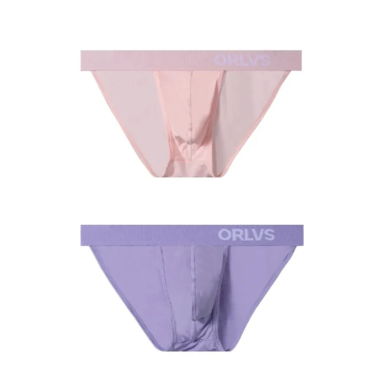 1PCS Men's Modal Ultra-Thin Barely-There Briefs U Convex Pouch Bright Solid Color Elastic Waistband Breathable Daily Underwear