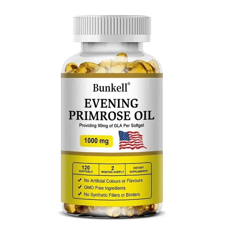 Evening Primrose Oil Capsules - Contains Gelatin and Vegetable Glycerin To Promote Healthy Skin Immunity Balance For Women