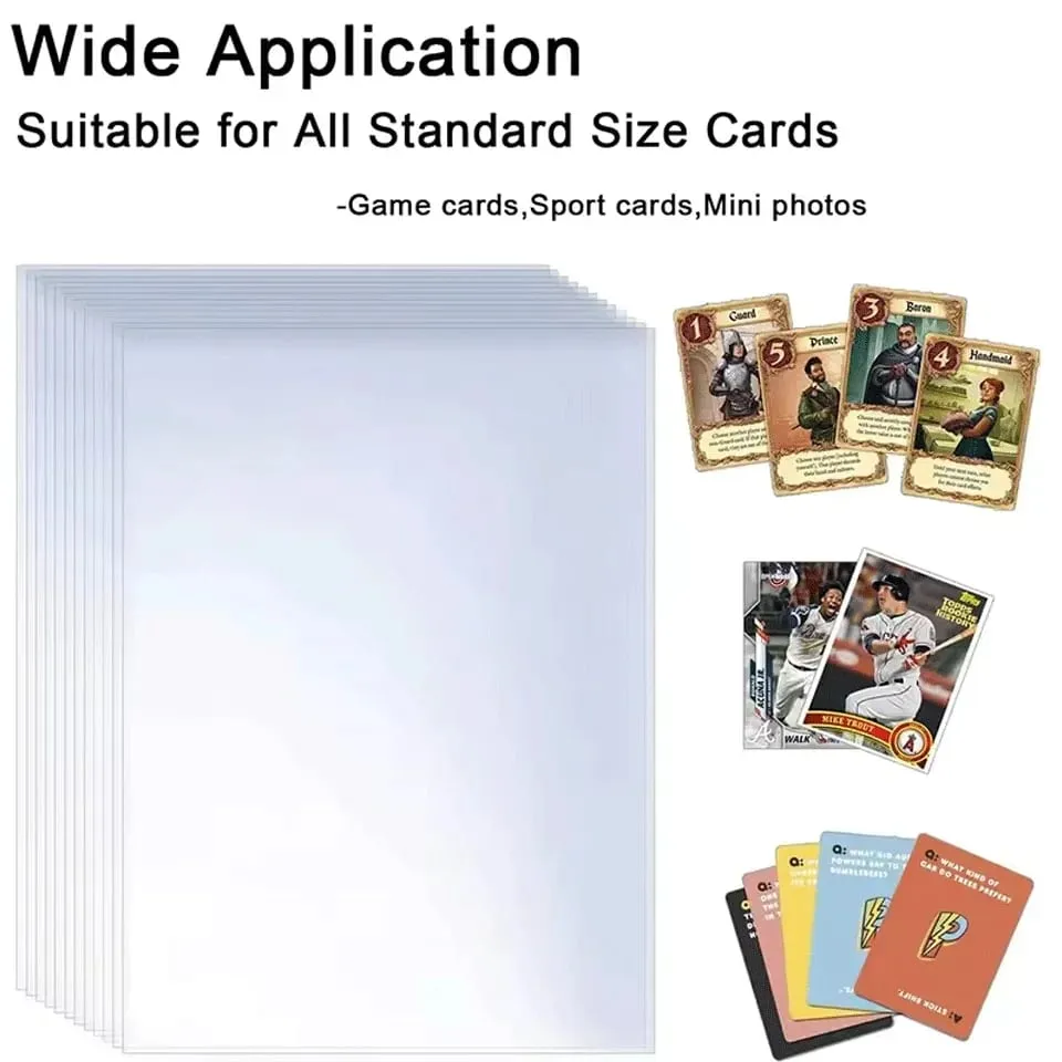 100/300Pcs Soft Transparent Card Sleeves Premium Clear Plastic Sleeves Playing Games Collectible Card Protector Cards Sleeves