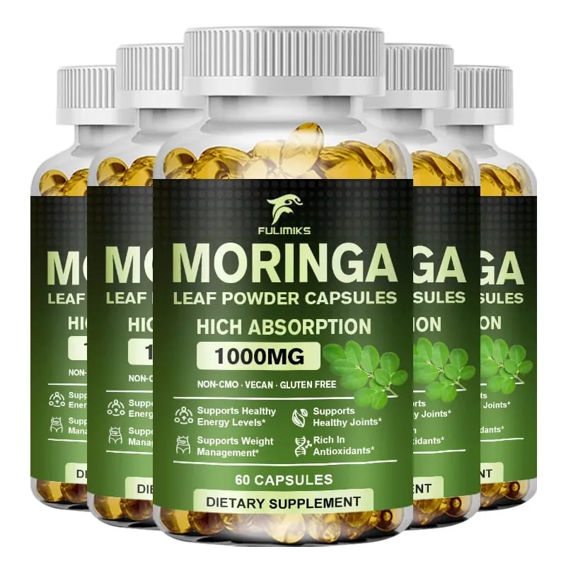 Natural Moringa 1000mg Supplement Supports Immune Defense Digestion Skin Joint Energy & Antioxidant Health