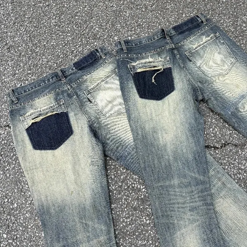 Brand New Undercover Washed Thunderbolt Fit Straight PANT Jeans Cotton Denim Pants Comfort Casual Jeans Size 1 2 3 #E137