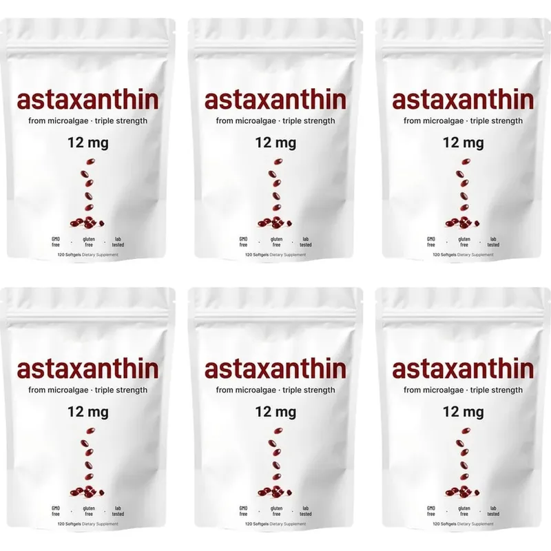 Astaksantin 12mg Mikroalglerden Softgeller Üçlü Mukavemetli Antioksidan Takviyesi Hücresel Sağlık ve Günlük Denge 120 Sayısı
