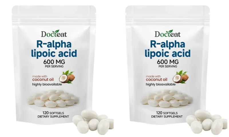 R-Alpha Lipoic Acid Softgels 600 mg Per Serving 120 Count Made with Coconut Oil Convenient Daily Wellness Nutritional Support