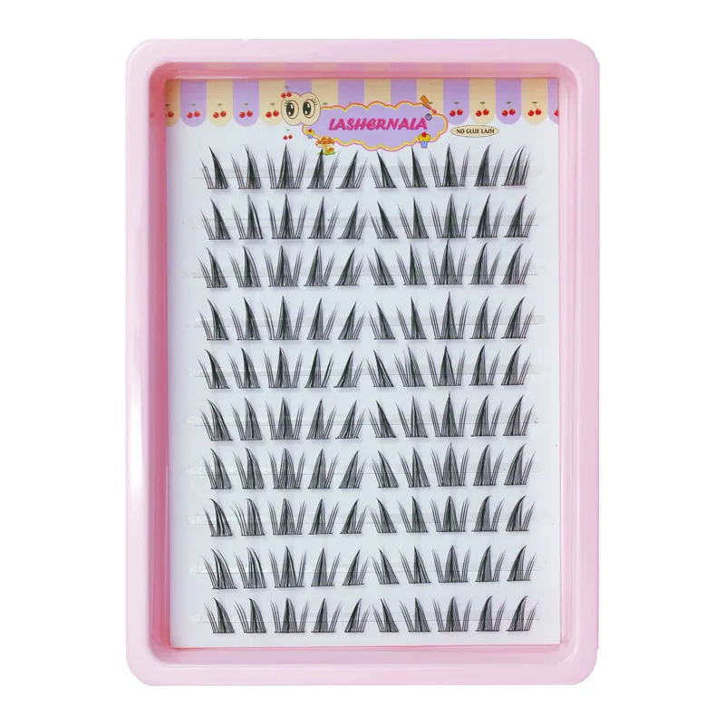 10 Rows Cat Eye Single Cluster Fake Eyelashes Natural Cosplay Makeup False Eyelashes Self-adhesive Natural Wispy Lash Extension