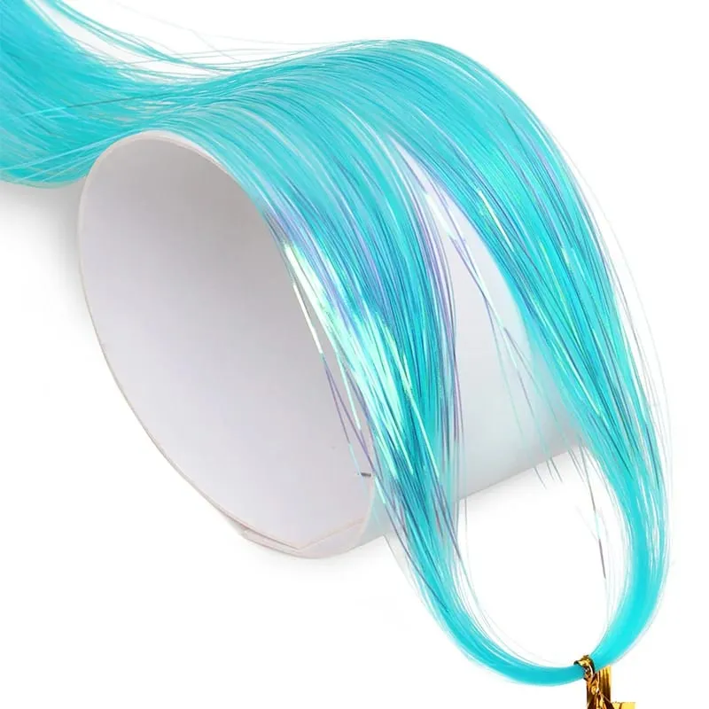 Sparkle Hair Tinsel Synthetic Rainbow Colored Strands Girls Headwear Hairbinge Hair Laser False Hair Extensions Decor Glitter