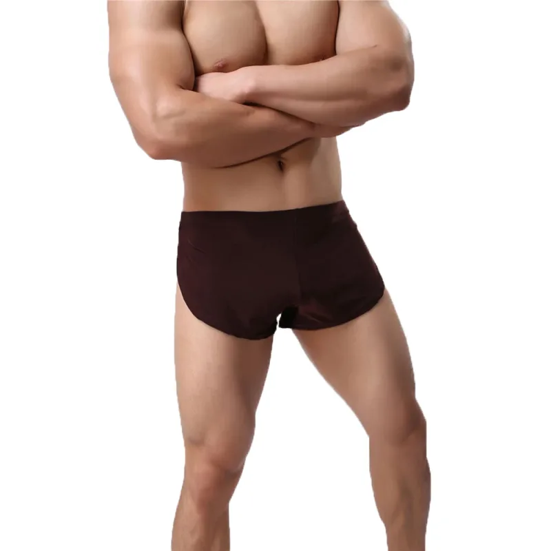 男士內褲內褲平角褲透氣男平角睡衣側開叉內褲 Cueca Homem 短褲睡衣