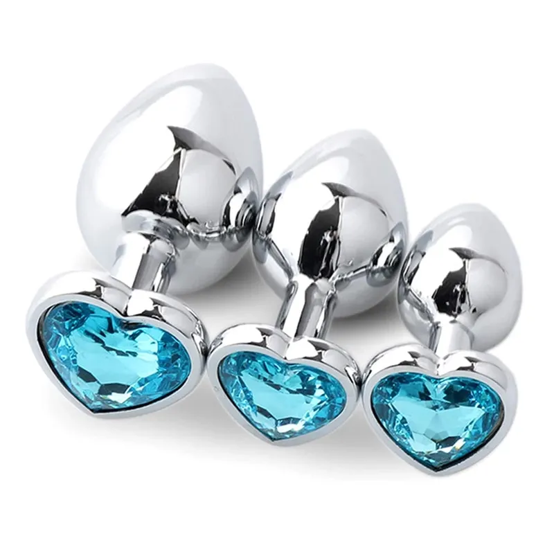 Metal Anal Plug for Women Men Couples Butt Plug Butt Toy Adult Game Masturbator Anal 3PCS Diamond Sex Toy for Adult Products