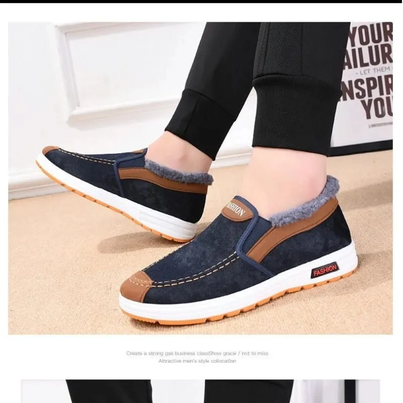Casual Sneakers 2025 Autumn New Arrival Men's Winter Warm Cotton Shoes Fashion Plush Comfortable Slip on Men Sports Casual Shoes