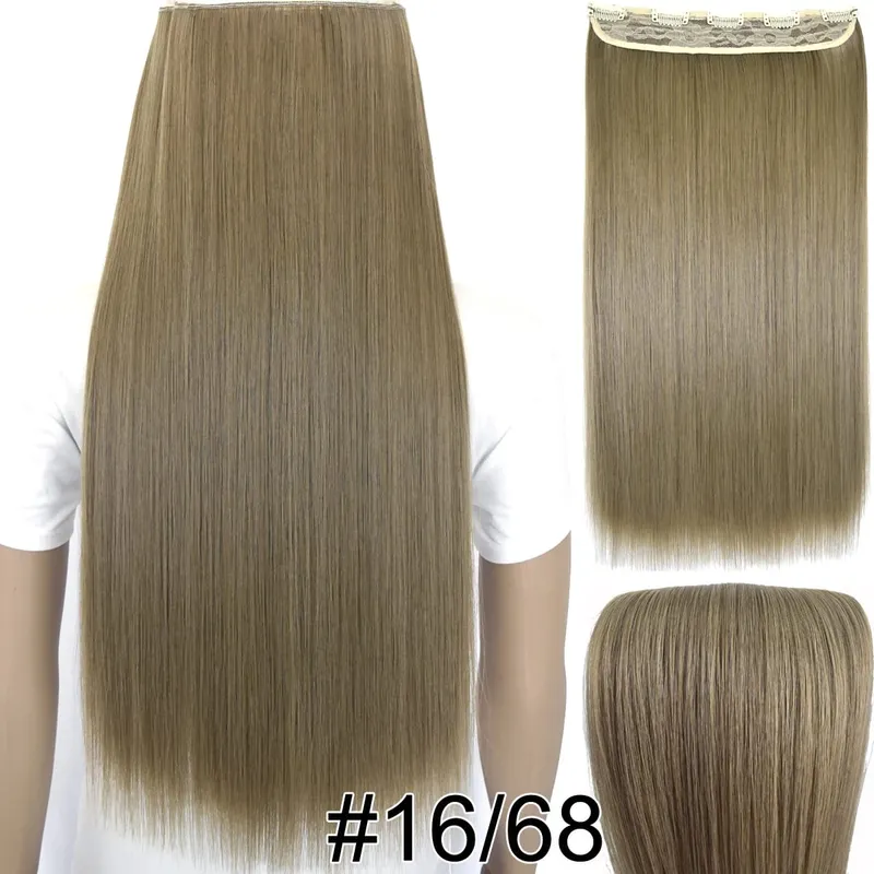 合成繊維耐熱 120gr ストレート 5 クリップオンクリップインヘアエクステンション 5006
