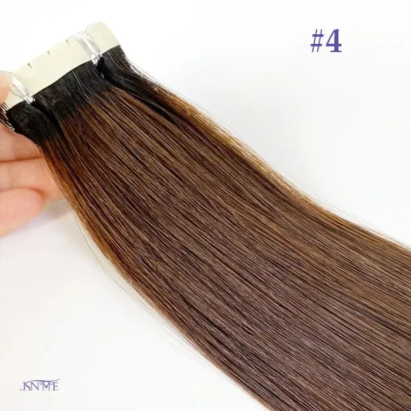 Mini Tape in Hair Extensions Seamless Invisible Straight Tape Ins Remy 100% Human Hair Black Brown Blonde For Salon
