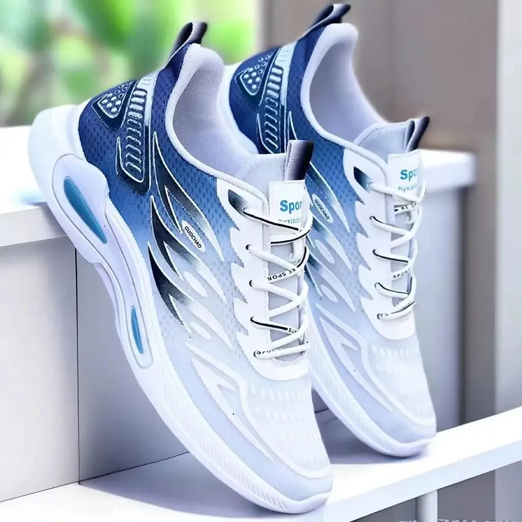 Summer Sneakers for Men Mesh Breathable Running Shoe Lace Up Trend Wear Resistant Platform Shoes Comfortable Soft Sole Men Shoes