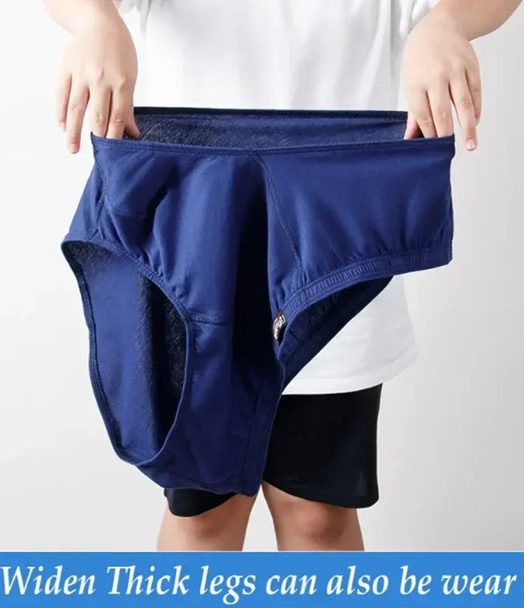 6XL 8XL Big Men Underwear Cotton Anti Chafe Boxer Briefs No Ride Up Wide Waistband Underpants for Plus Size Heavy Men