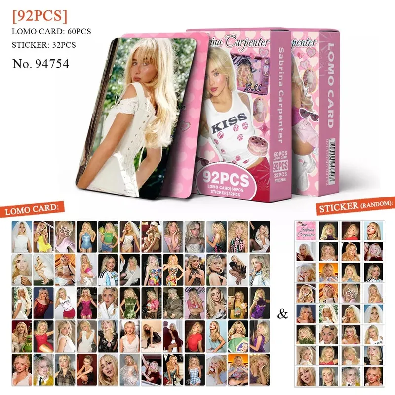 92 European and American style cards of Sabrina Carpenter photo cards LOMO cards celebrity photo cards fan collectible gift