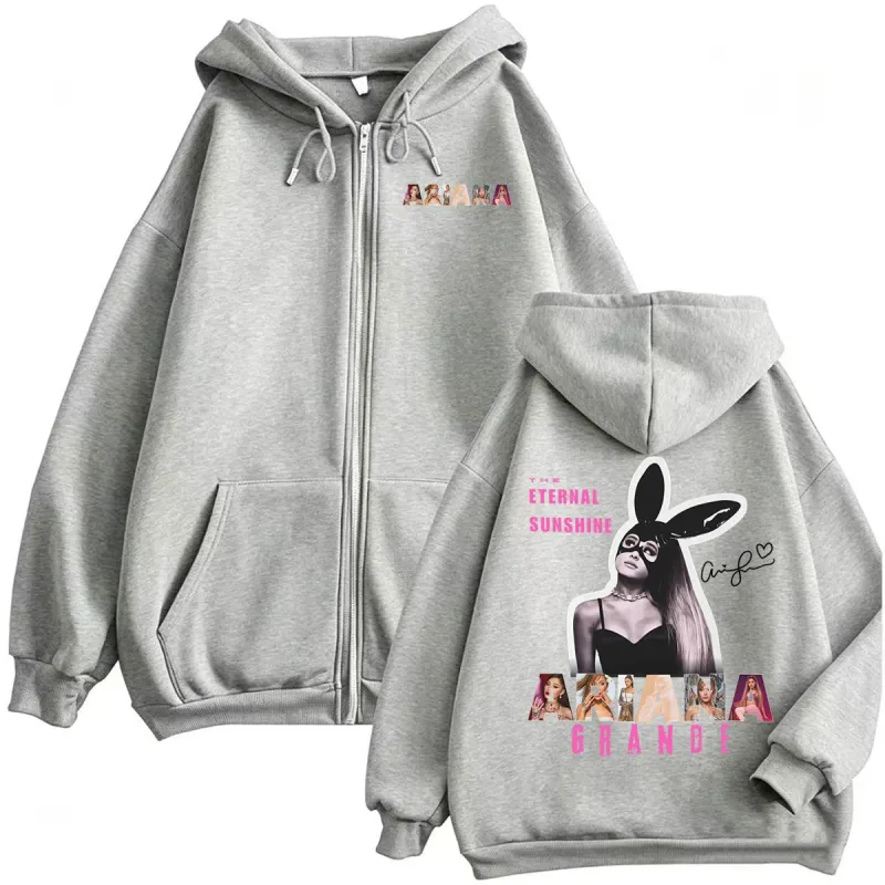 Ariana Grande Eternal Sunshine Tour Jacket Sweatshirt Coats Men Women Fashion Aesthetic Zip Up Hoodies High Quality Zipper Hoody