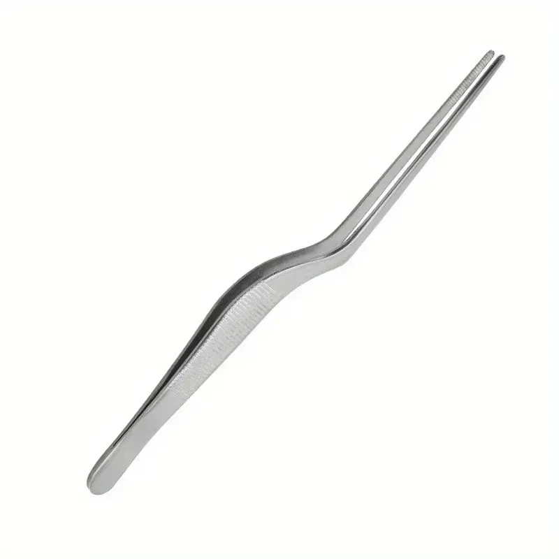 Stainless Steel Offset Cooking Tweezers for Food Plating and Pastry Decoration-Christmas & Halloween Kitchen and Restaurant Tool
