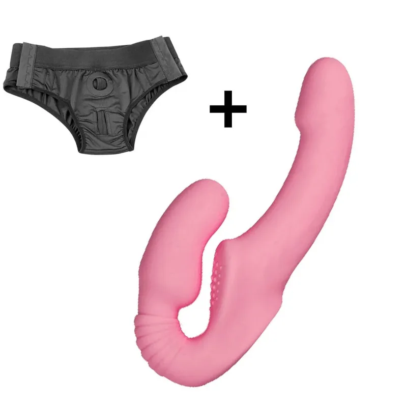 10 Speeds Strapless Strapon Dildo Vibrator Female Double Vibrating G Spot Adult Sex Toys For Women Couple Anal Prostate Massager