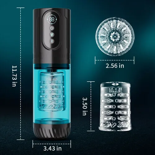 Automatic Male Penis Pump with 9 Sucking Thrusting Rotating Modes 3D Realistic Adult Men Sex Toy Machine Blowjob Stroker