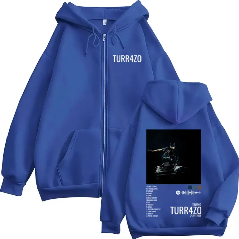 Rapper Trueno Turr4zo Album Graphic Print Zipper Hoodies Men Women Clothing Fashion Zip Up Fleece Hooded Sweatshirts Jacket Coat