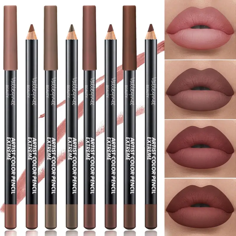 2pcs Lip Liner Makeup Duo:long-lasting waterproof Matte Formula Is Gentle on Sensitive Skin and Ideal for Light Beige Tones