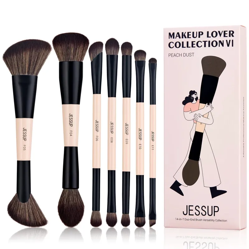 Jessup Makeup Brushes Set 4/6/7/10/14/15pcs Foundation MakeUp Brush Face Eyeshadow Blending Highlighting Concealer Luxury Purple