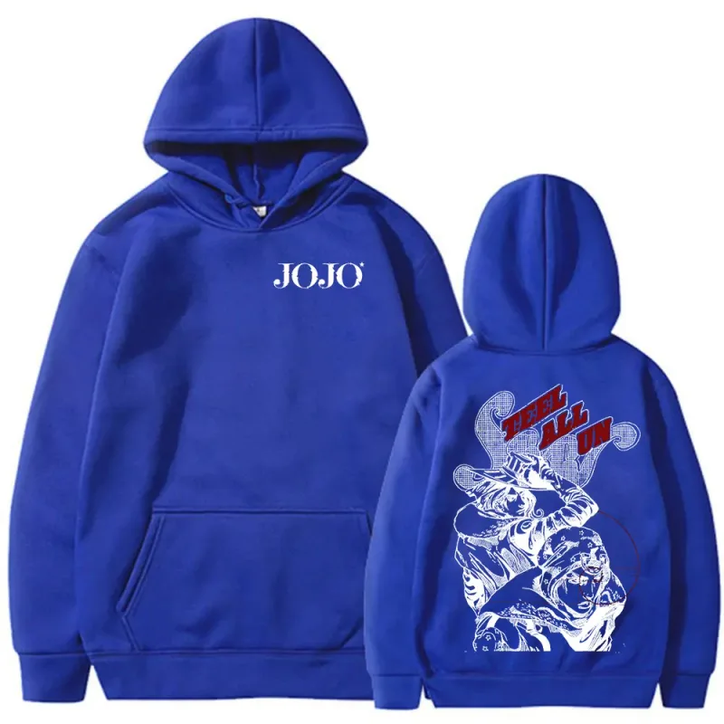 Anime JoJo Bizarre Adventure STEEL BALL RUN Gyro Zeppeli Johnny Joestar Hoodies Men Women Clothing Fashion Pullovers Sweatshirts