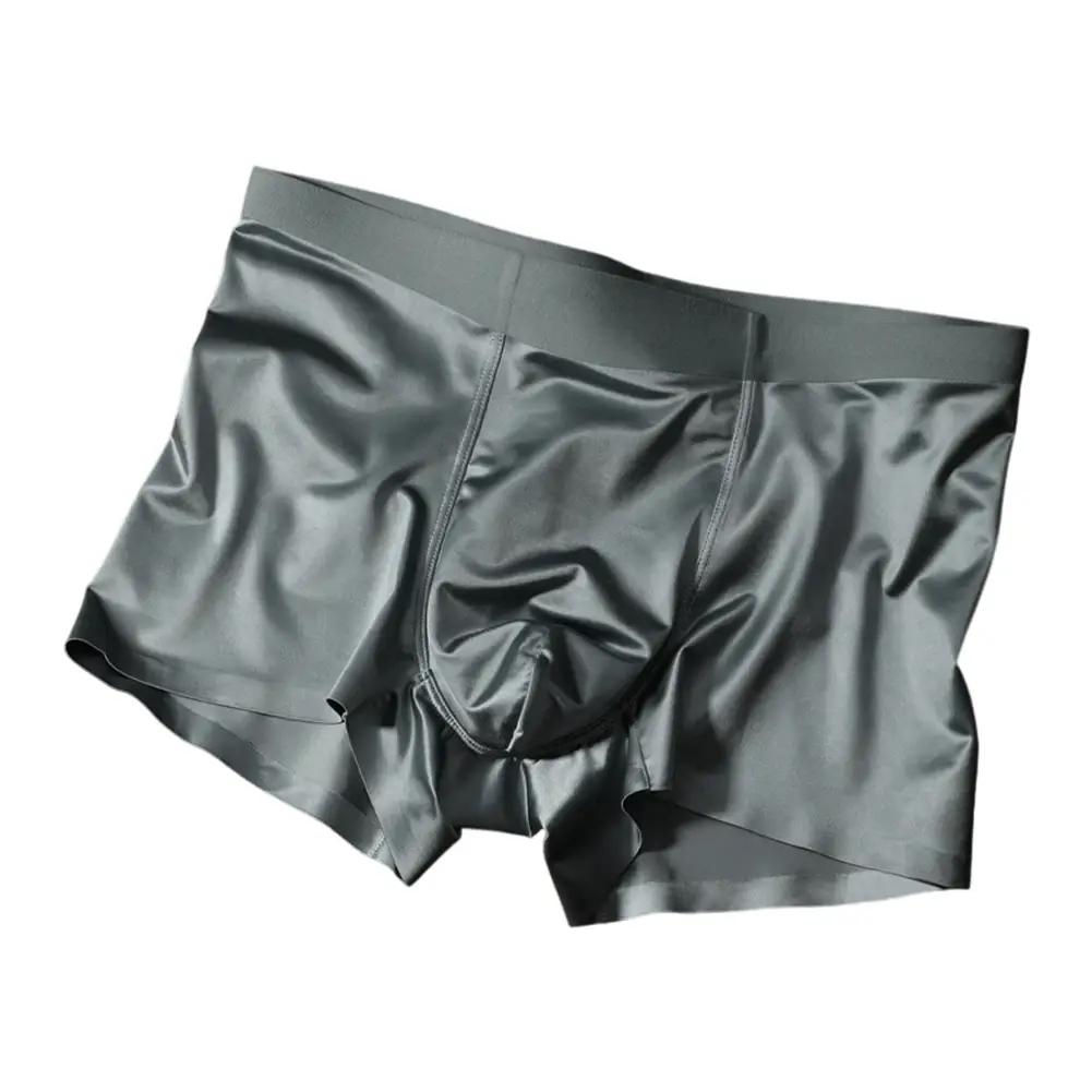 1 pezzo boxer da uomo senza cuciture mutandine sul cavallo traspiranti boxer in seta di ghiaccio comodi slip intimi da uomo in raso — image 5