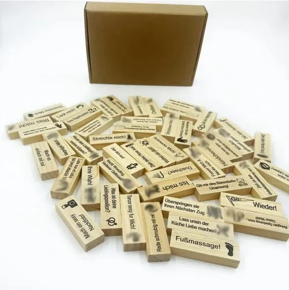 48Pcs Wooden Sex Block Tumbling Tower Stacking GamesGame For Adults Sex Toys Valentine For Couples Erotica Party SM Block
