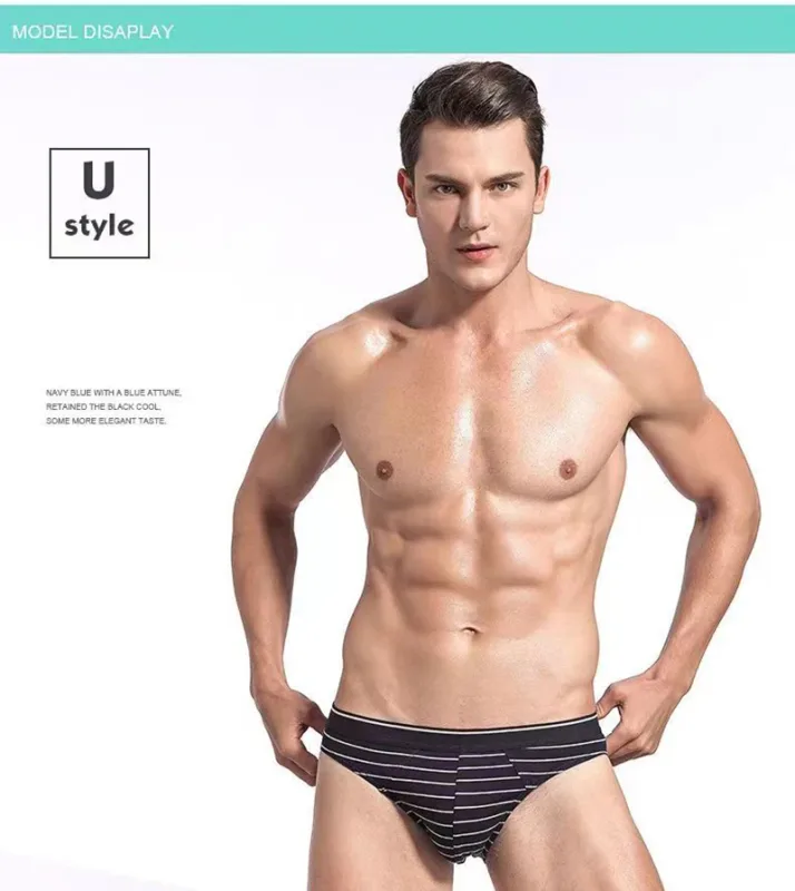 1 Teile/los Briefs Männer Unterwäsche Sexy Dessous Männlichen Höschen Baumwolle Unterhose Atmungsaktive Cueca Gestreiften Calcinha Großhandel Viele 5190
