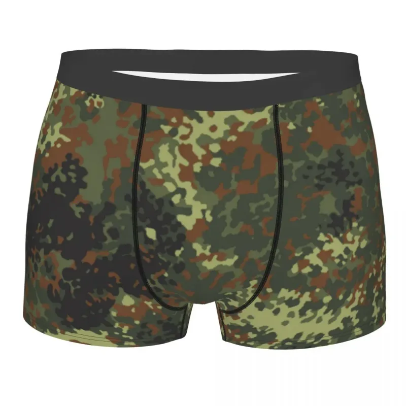 Male Cool WW2 Camo Underwear Germany Arm Military Camouflage Boxer Briefs Stretch Shorts Panties Underpants