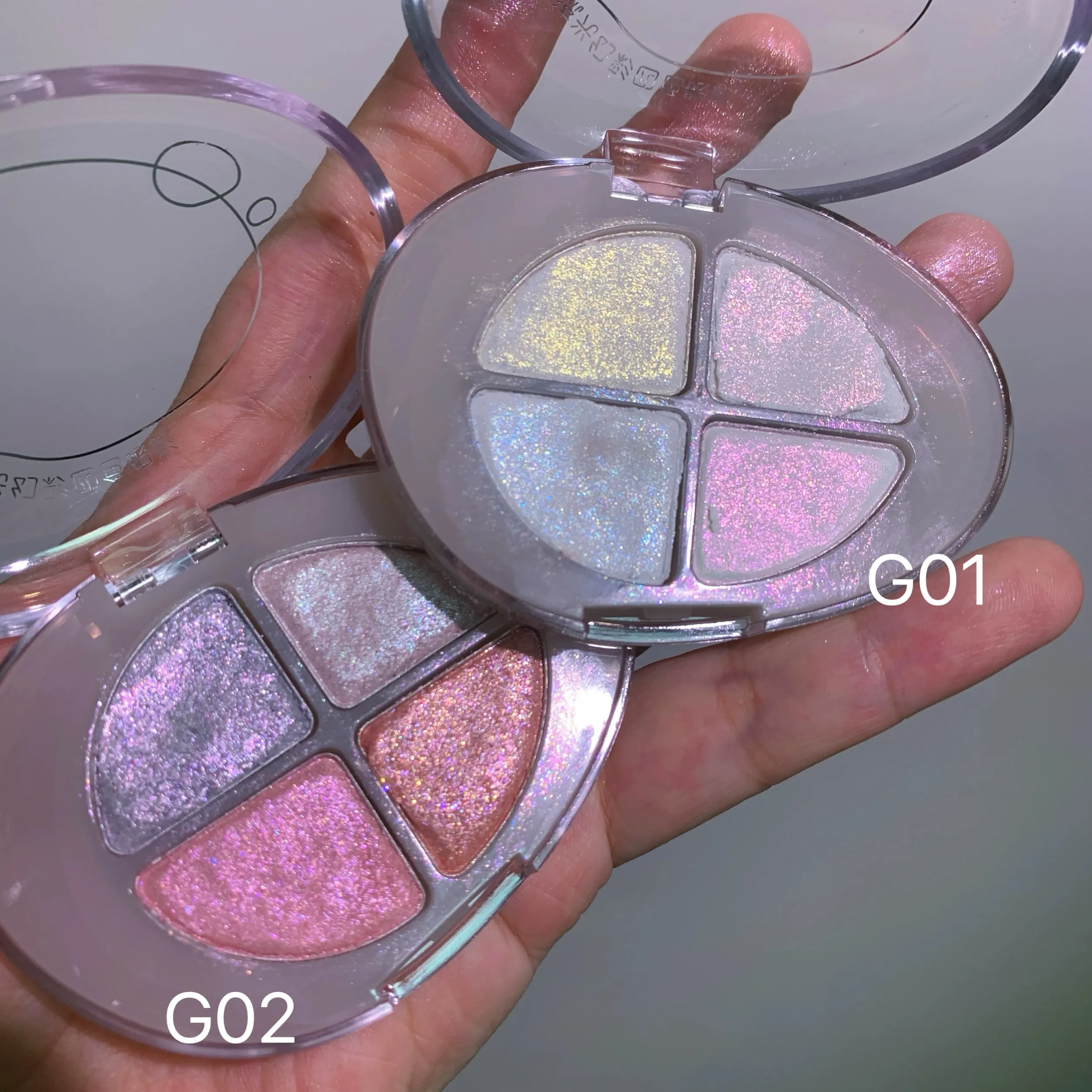 Four-color Eyeshadow Palette Glitter Pearlescent Flash Chameleon Shimmer Highgloss Portable Eye Shadow Eye Makeup