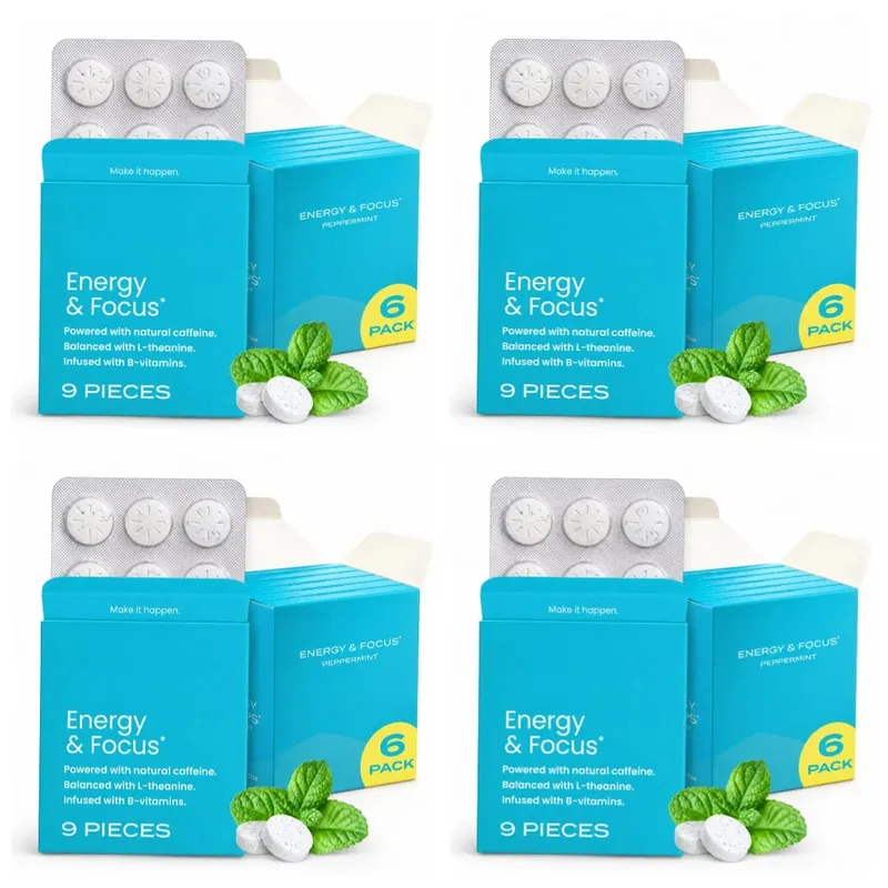 L-Theanine Chews Supplement Supports Natural Alertness Relaxation Peppermint Flavor Vegan Gluten Free