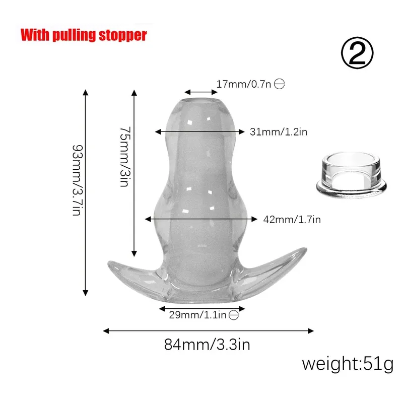 Purple TPE Hollow Tunnel Butt Plug Set - Graduated Open Anal Stretcher Plugs Flexible Sex Toy for Men & Women