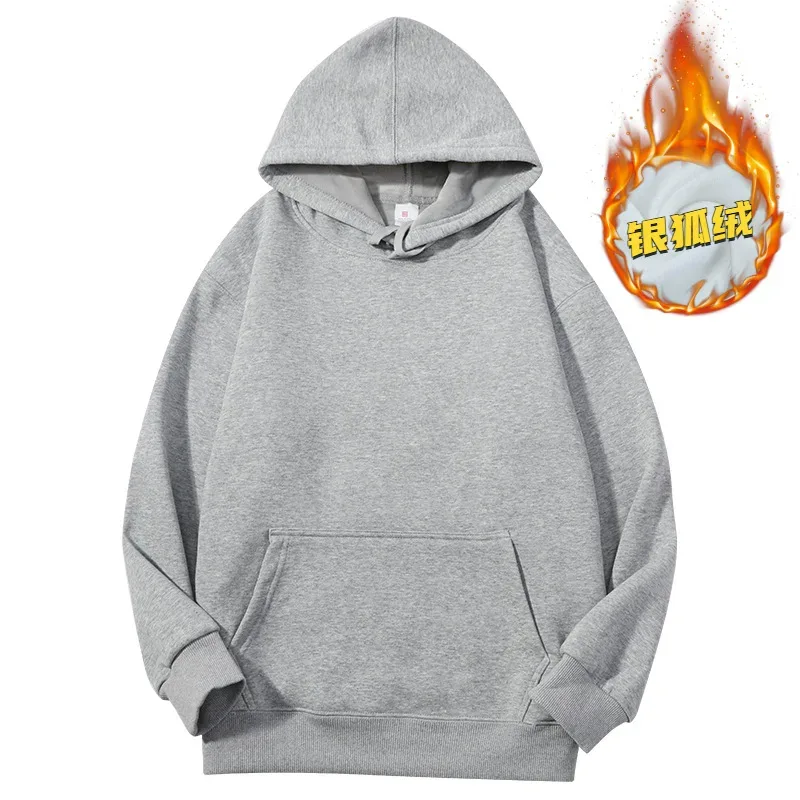 Customized Your Brand Logo DIY Design 600GSM Mens Hoodies High-quality Women Sweatshirt Solid Color Cotton Loose Streetwear