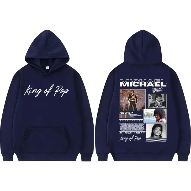King of Pop Michael Jackson Bad Era Hoodies Men's Clothes Fashion Hip Hop Punk Sweatshirt Long Sleeve Oversized Hoodie Pullovers