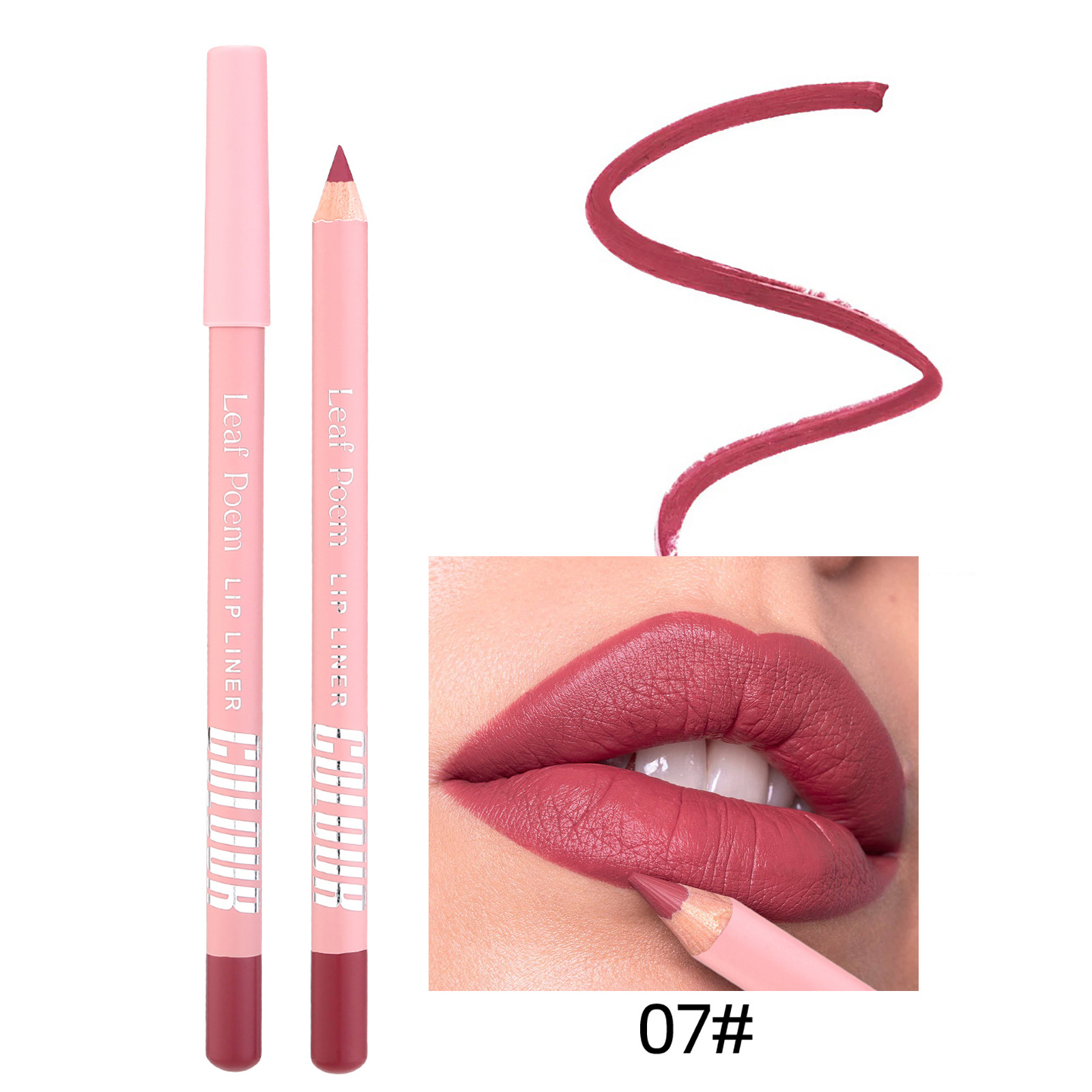 8 farver Vandtæt Lip Liner Pencil Langvarig Sexet Mørkerød Pink Mat Læbestift Blyant Naturlig Lipliner Pen Rød konturfarve