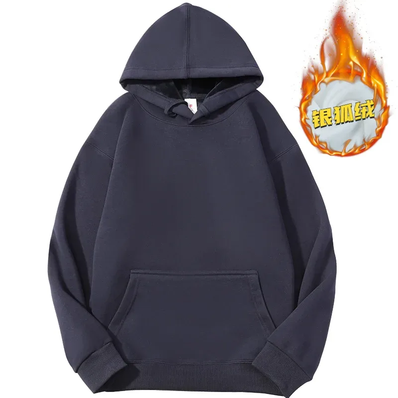 Customized Your Brand Logo DIY Design 600GSM Mens Hoodies High-quality Women Sweatshirt Solid Color Cotton Loose Streetwear