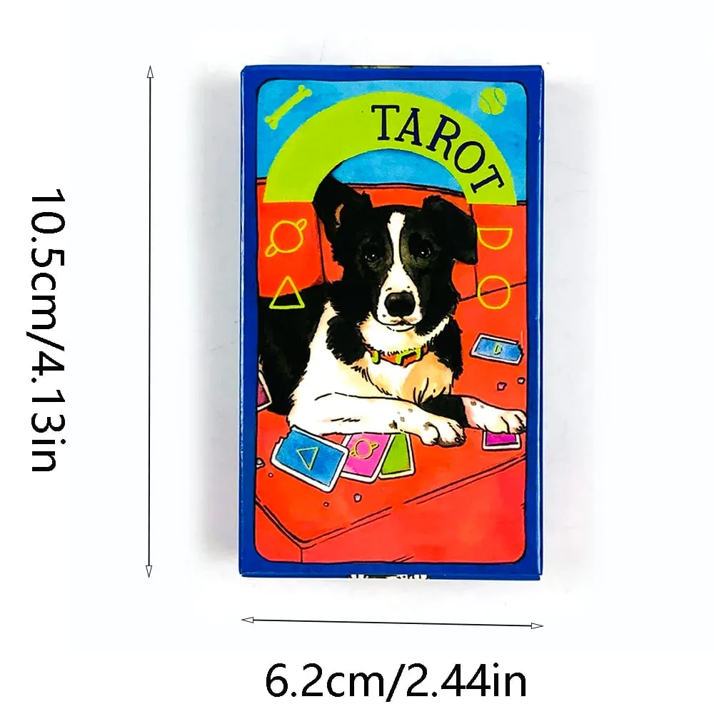 Dog Tarot Cards Cute Dog Theme Tarot Deck 78 Cards Divination Game Cards Game for Fate Prediction Family Party Leisure Game