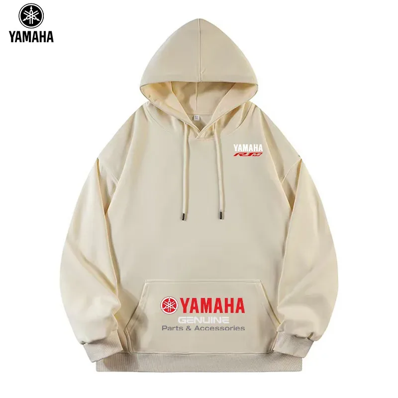 2026 Yamaha brand men's solid-color long-sleeved hooded sweatshirt, with a loose and comfortable fit, in various colors
