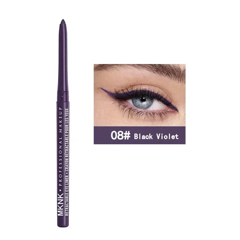 8 Colors Waterproof Black Eyeliner Gel Pencil Smudge-Proof Long-Lasting Beginner-Friendly Eye Makeup High Pigment Eye Liner Pen