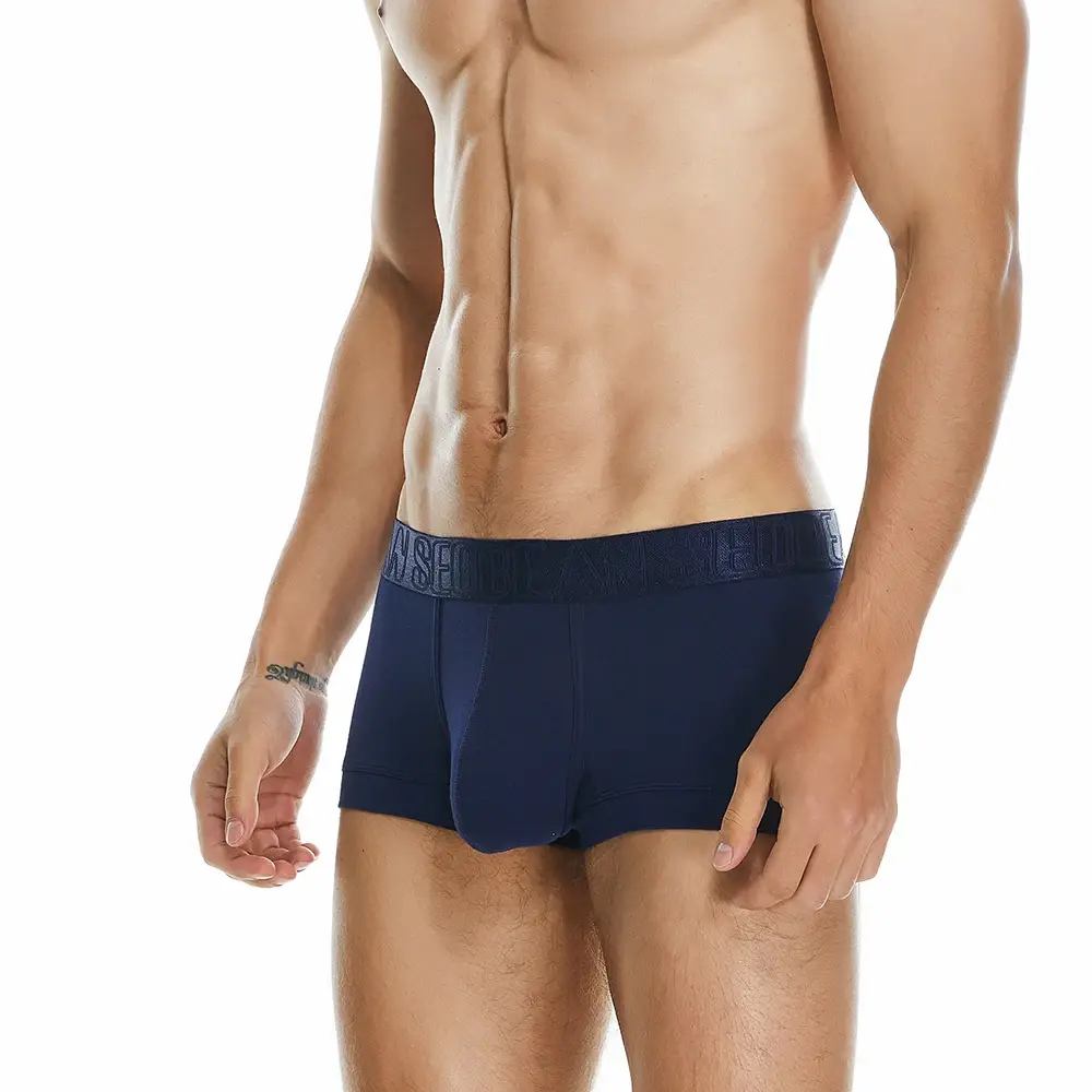 Heren boxershorts van ademend katoen, U-bolle buidel, lage taille, zacht stretchondergoed voor dagelijks casual en intiem gebruik