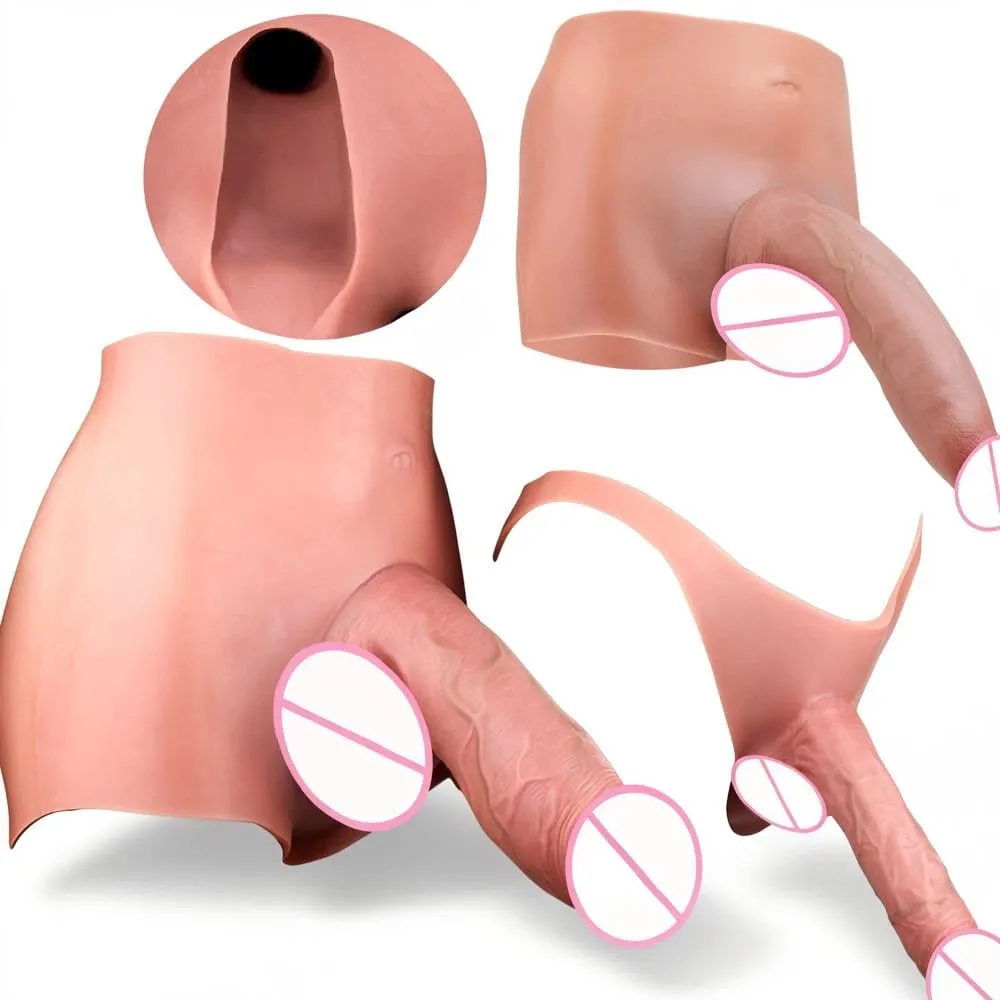 Flexible Skin-Like Huge Hollow Dildo Male Strap-On Lifelike Penis Extend Sleeve насадка на член Couples Sex Pleasure Toys