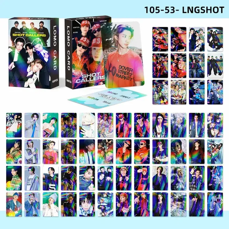 60ks LNGSHOT Nové album SHOT CALLERS Fotopohlednice Samolepky Kpop Merch Lomo Karty Set Fanoušci Kolekce Karty Giftsi
