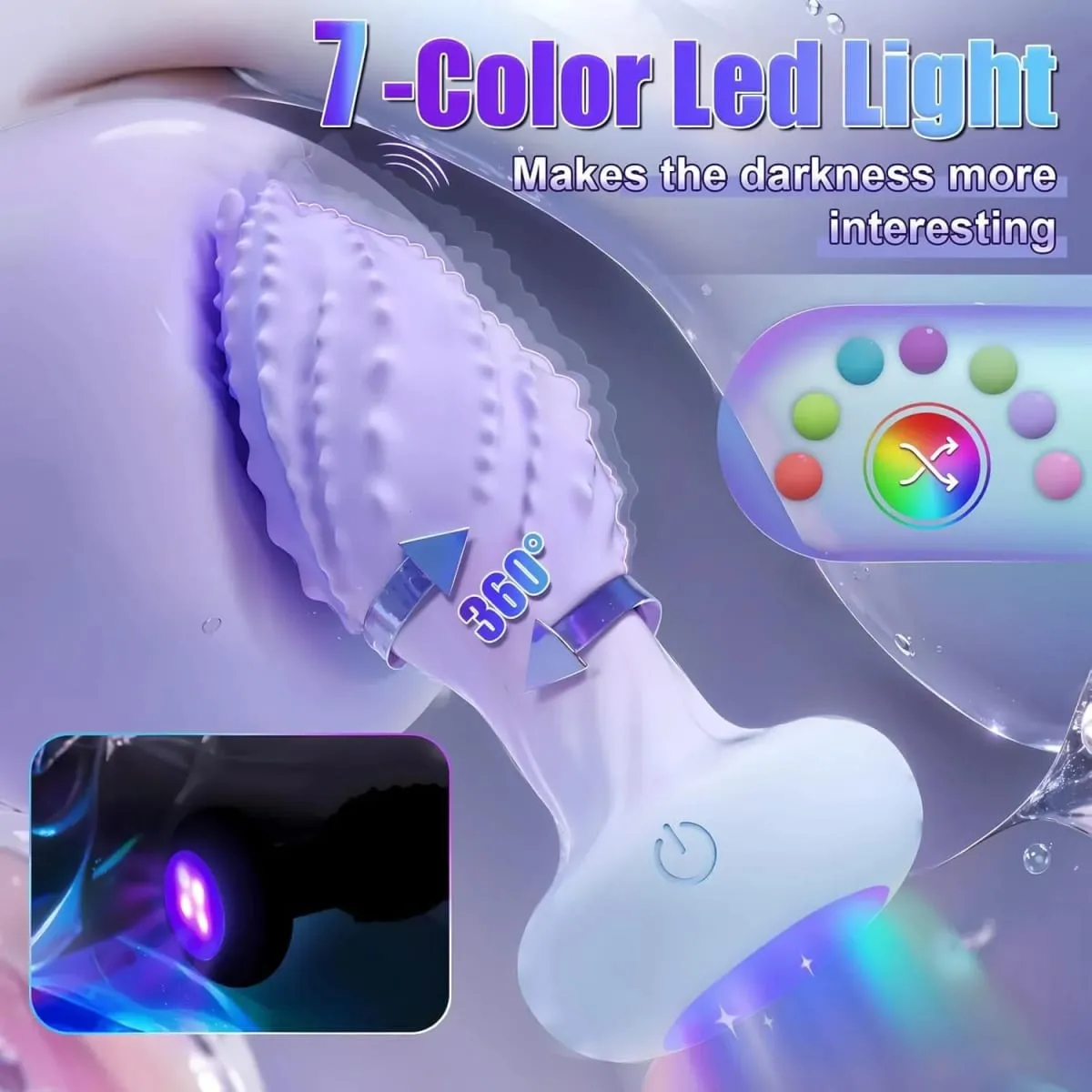 Anal Plug Sex Toys 360° Rotation Butt Plug Vibrator With LED Light UP Remote Control Men Prostate Massager for Women Masturbator