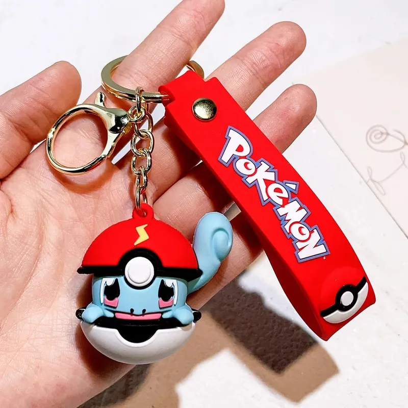 40 Style Wholesale Anime Pokémon Pikachu Eveen Keychain Cartoon Cute Charizard Keyring Student Backpack Car Key Chain Toys Gifts