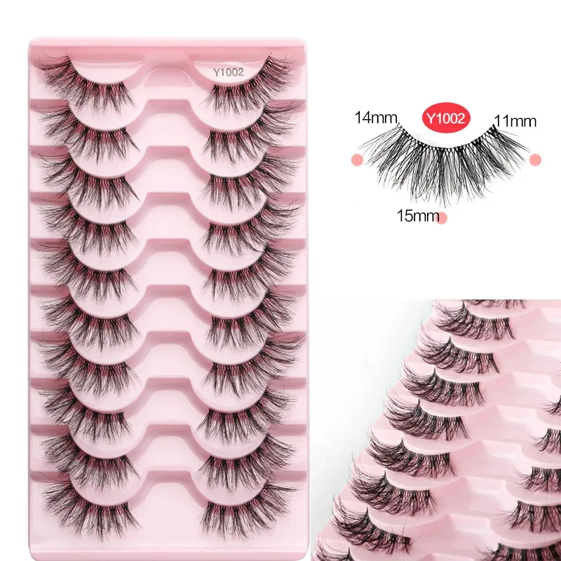 Half Eye Lashes Cat Eye Lashes 3/5/10 Pairs False Eyelashes Fluffy Soft Natural Look Clear Band 3D Mink Lashes Extension Makeup