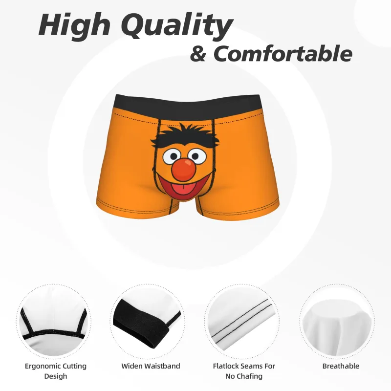 S-Sesames Streets Tango Elmo & Grover Underwear Men Shorts Briefs Funny Boxershorts Quality Customs Oversize Panties