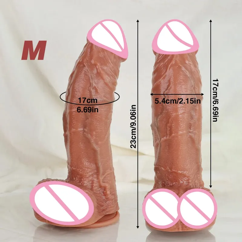 Realistic Skin Dildo Soft Thick Silicone Dildos Huge Penis Woman masturbation Man Anal Sex Toys Suction Cup Dick Big Glans Cock