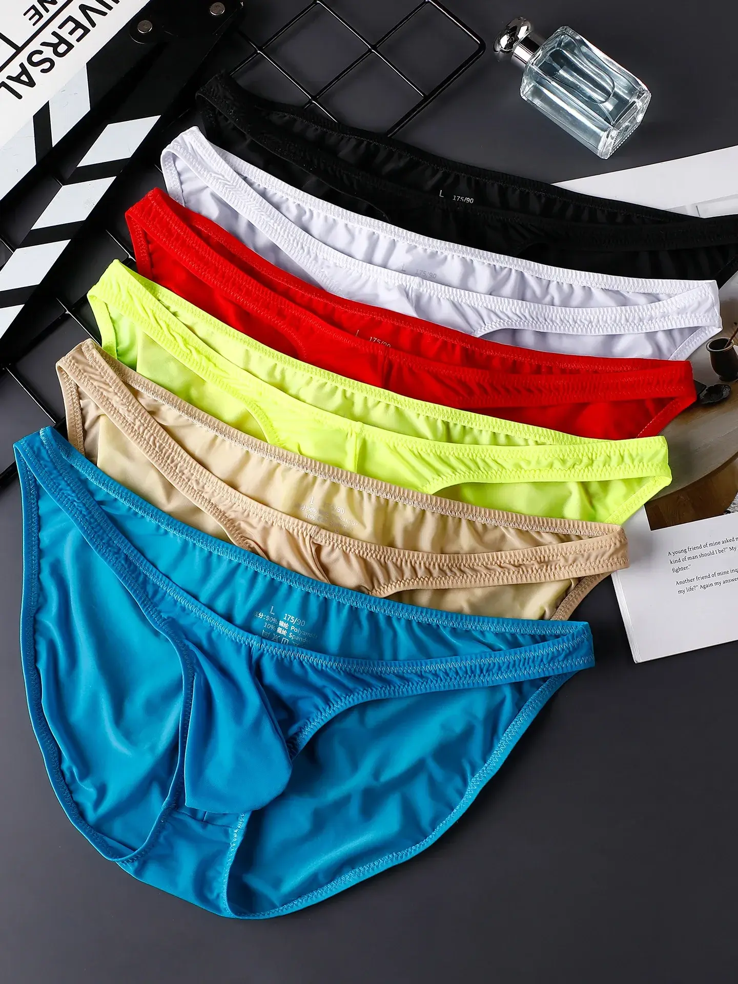 Men's Ice Silk Briefs Sexy Low-Rise U-Pouch Underwear Summer Ultra-Thin Breathable Smooth Panties Quick-Dry Cool Swimming Briefs — image 14