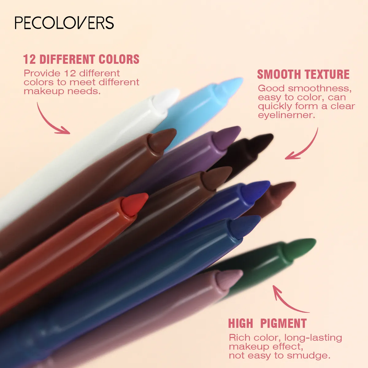 1 Pcs Multi-colors Matte Eyeliner Pencil High Color Rendening Used As Eyeliner and Eyeshadow Eye-catching Eye Makeup