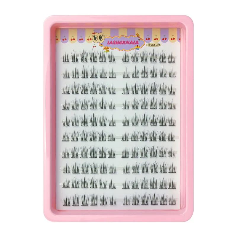 10 Rows Cat Eye Single Cluster Fake Eyelashes Natural Cosplay Makeup False Eyelashes Self-adhesive Natural Wispy Lash Extension